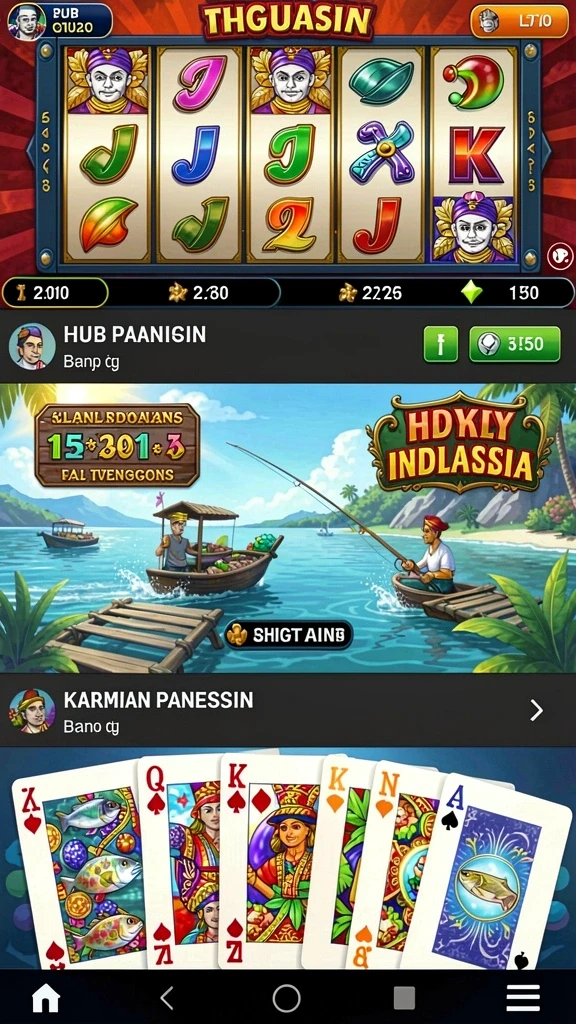 topanhoki - Tampilan menu utama yang menarik dan intuitif.